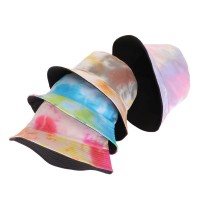 Hot Sales Tie Dye Bucket Hat Women Cotton Breathable Hat Reverse